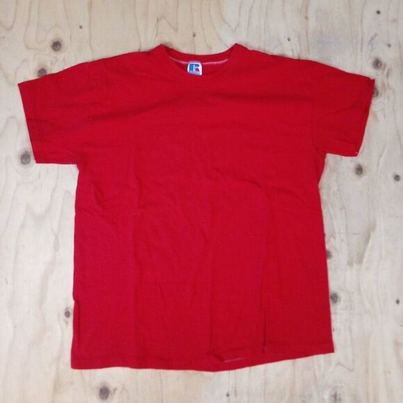 Vintage Russell Athletic Blank T-Shirt Red - Picture 1 of 5
